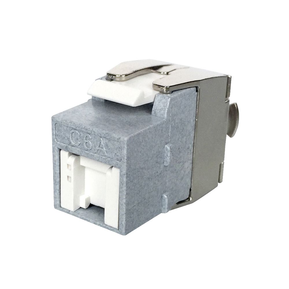 Cat.6A UTP Conector Keystone delgado sin herramientas de 180 grados con obturadorTipo delgado